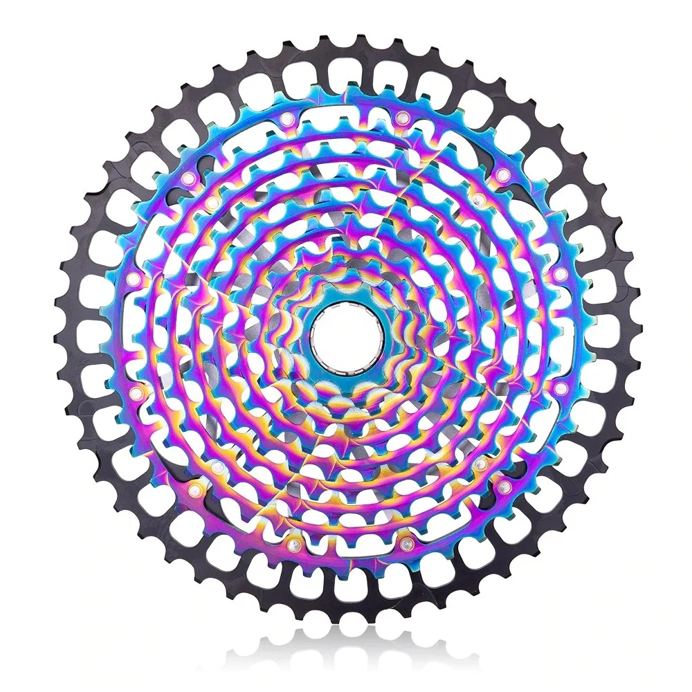 

ZTTO Ultimate pro MTB 11 Speed 9-50T Cassette freewheel Rainbow 372g Steel Durable Ultralight 11s Cassette 9-50 k7 9 to 50, Colorful