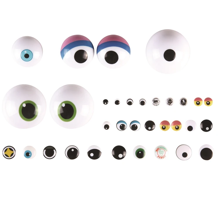 

4.5mm to 45mm Safety Doll Eyes Half Round Plastic Art Eyes with Washer for Toys, Multi colors