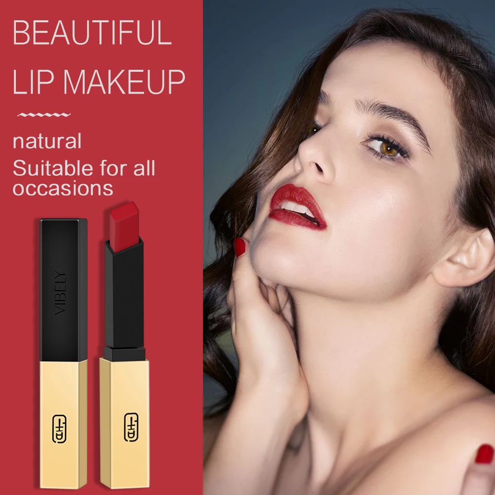 

luxury satin velvet nude red matte lipstick private label manufacturer Easy Coloring Long Lasting lipstick