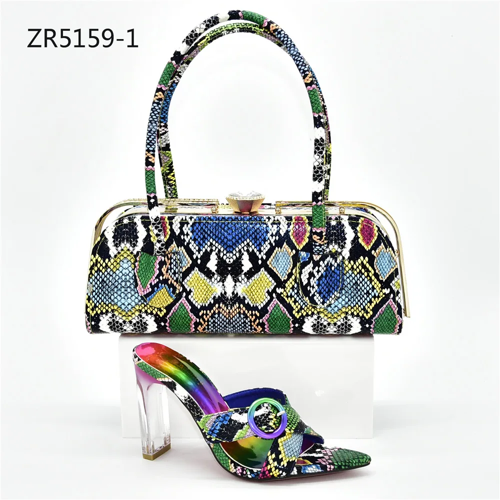 

ZR5159-1 Wholesale Italian silver color party shoe with women matching bag italian design, As picture