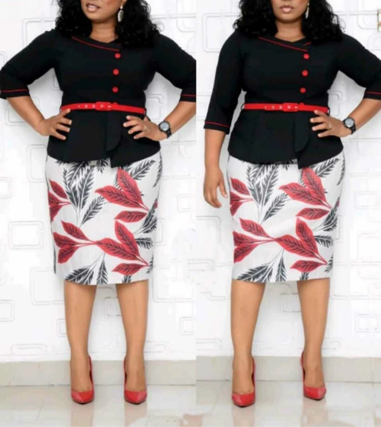

Hot selling plus size african women clothing ladies formal office dress patterns
