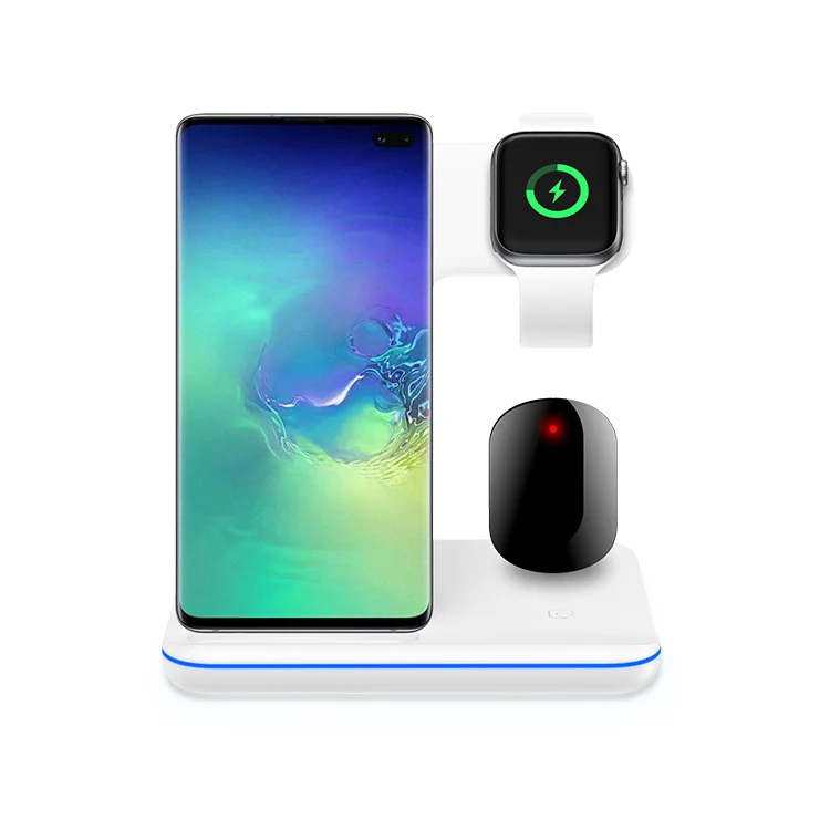 

2021 Factory price Fast magnetic holder wireless charger stand 3 in 1For iPhone XR XS Max 8 Apple Watch 2 3 4 AirPods Samsung