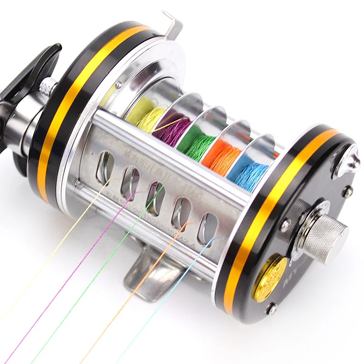 

510g 3 Bearing 4:2:1 All Metal Three Color Double Brakes Alloy Drum Capacity Spinning Round Fishing Reel, Black