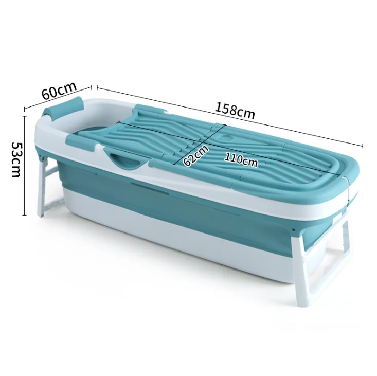 

1.58m Large Household Folding Bath Tub For Adults Full Body Bathing Adult Bathtub, As pic