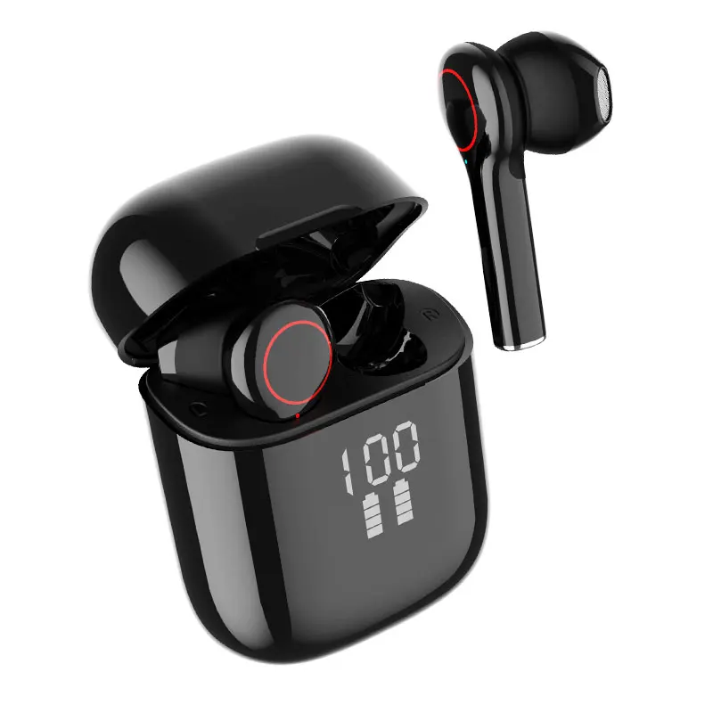 

Premium True Bloototh Earphone IPX5 Waterproof Stereo Wireless Earphones in-Ear Built-in Mic Headset, Black