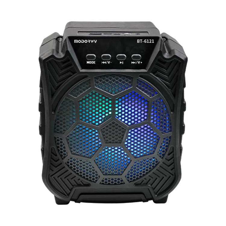 

New Products Portable Factory Karaoke 3 inch LED Clear Sound Outdoor Home Party Speakers with Colorful light, Black