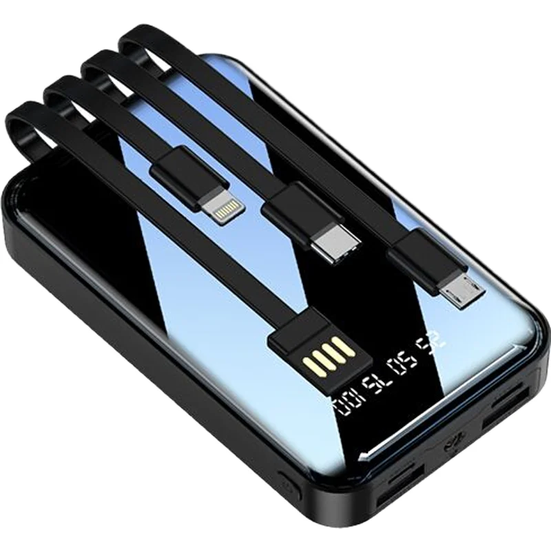 

The new best power bank in 2021 it carries four-wire Portable mini 20000mAh power bank, Black+red+white