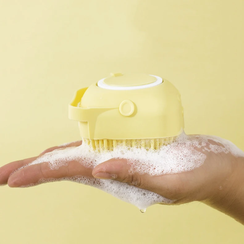 

Pet Silicone Brush Bath Massage Soft Brush, Blue/pink/yellow