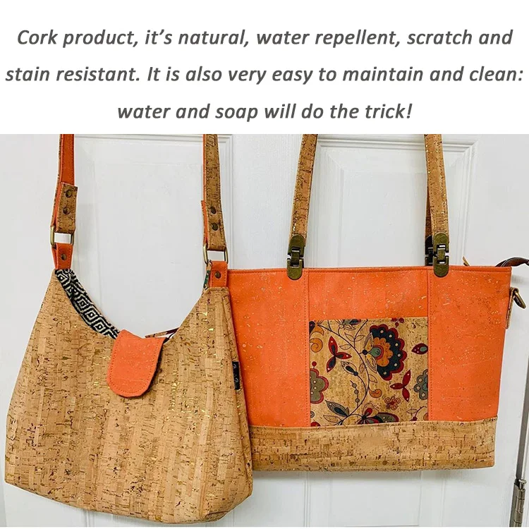 Ecofriendly Printed New Product Natural Cork Fabric Shoe Material