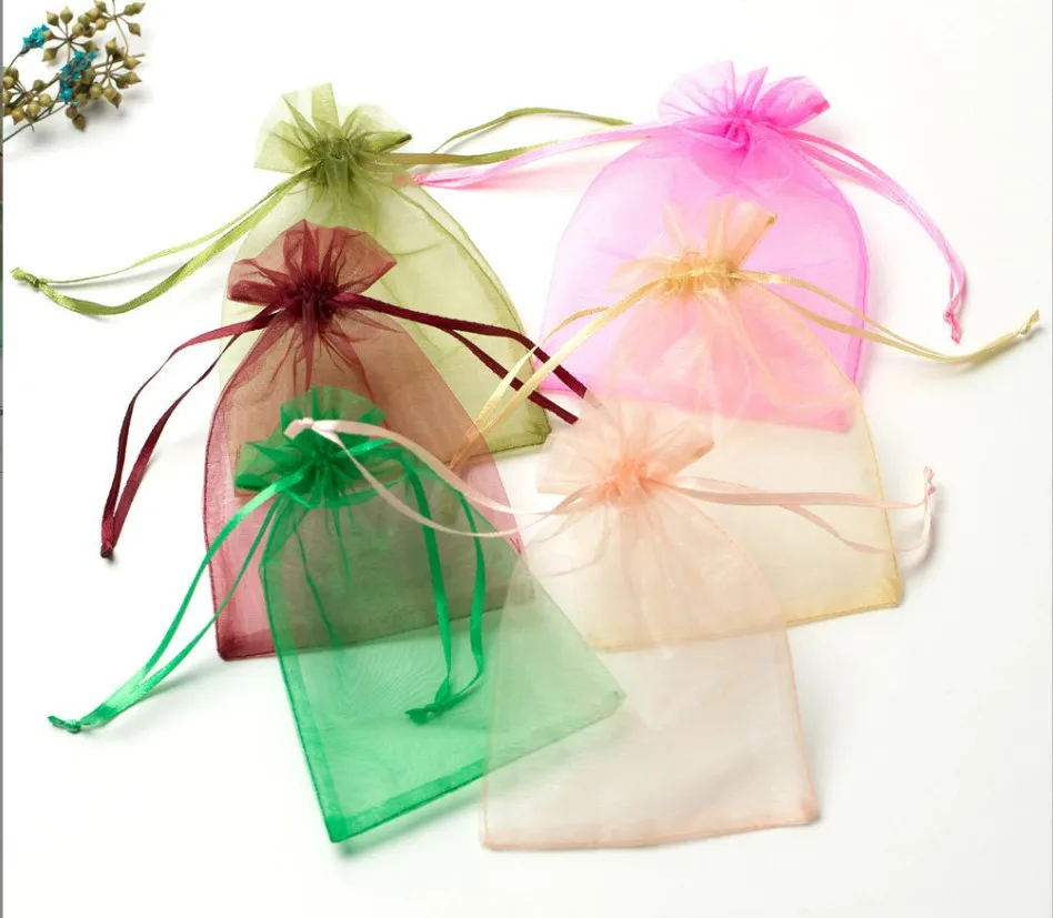 

Hot Sale Christmas Party Premium Sheer Organza Bags White Wedding Favor Bag with Drawstring