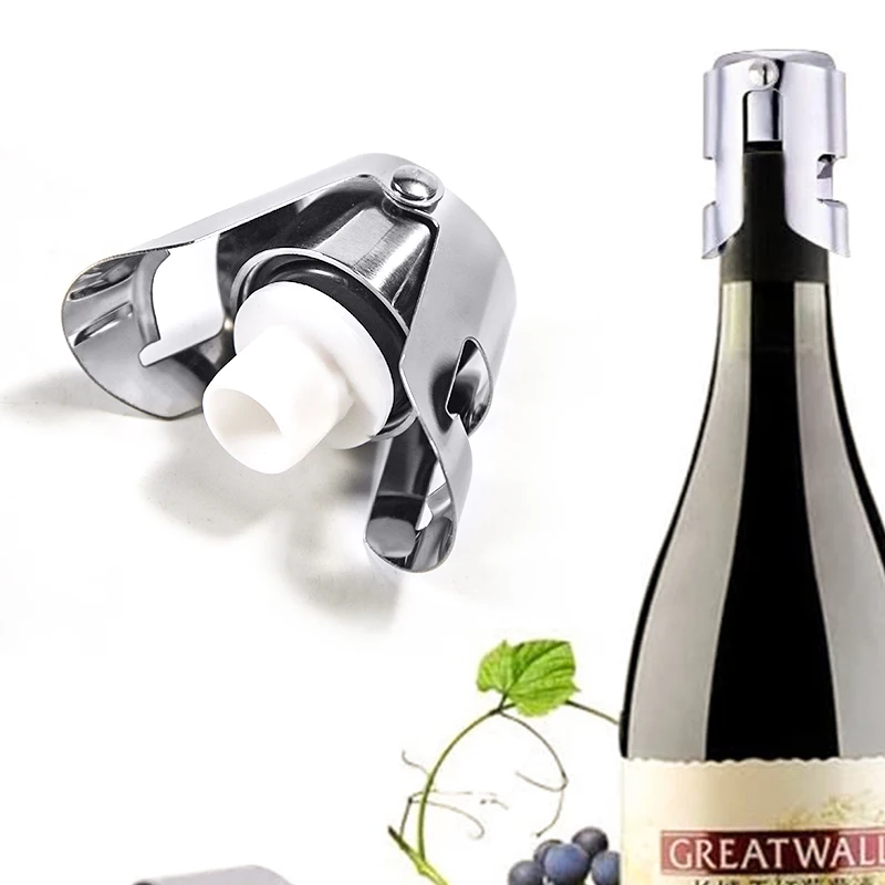 

Personalized Metal Stainless Steel Silicone Sealed Sparkling Champagne Stopper metal stopper