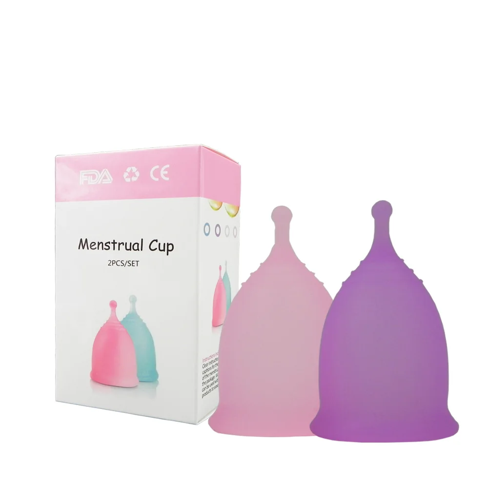 

girls period blood collection feminine sanitary soft reusable silicone menstrual period cups, Multiple colour menstrual cup