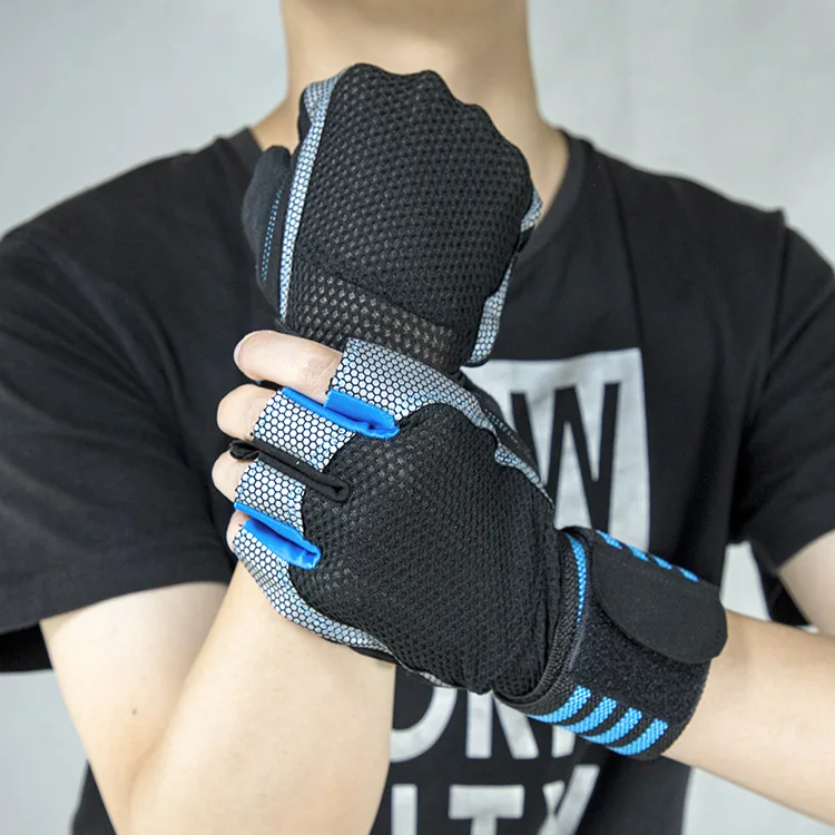 

Outdoor Anti Slip Breathable Half Finger Weight Lifting Gloves Sports Bicycle Cycling Gloves for men women, Black
