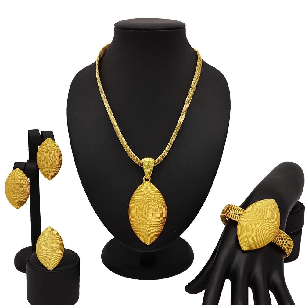 

African neckless sets wholesale high quality jewelry necklaces sets gold women bijoux 18k BJ789