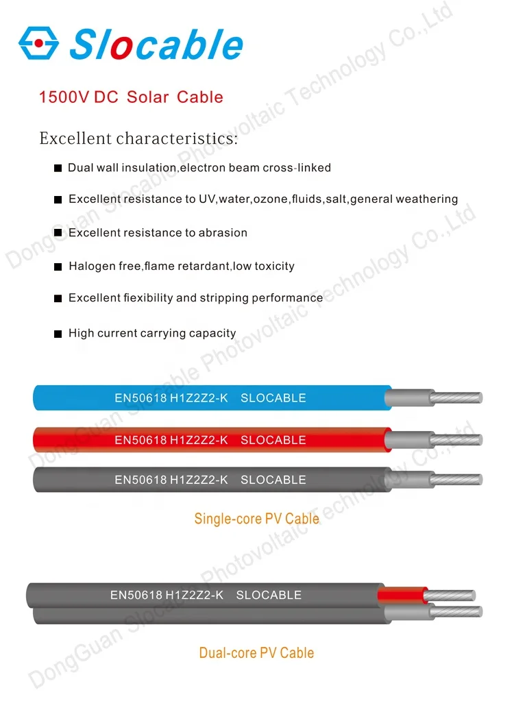 Slocable 1500V PV Cable and Wire Single Core 1x4mm2 PV1F 1169 EN50618 Solar Cable - ANKUX.COM