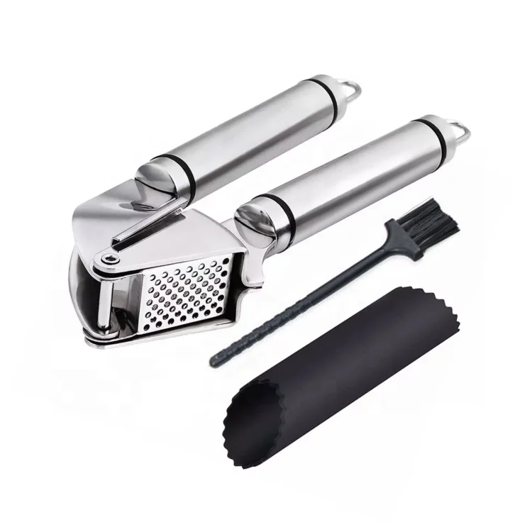 

Amazon Hot Factory customized food grade Durable Crush classical Stainless steel garlic press peeler