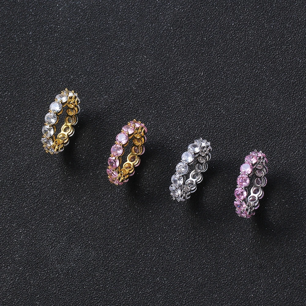 

R021 Women Brass CZ Ring Cubic Zircon Iced RING Fashion Hip Hop Jewelry