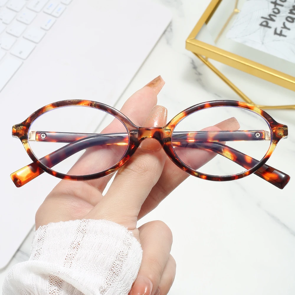 2025 New Arrival Retro Tortoiseshell Oval Frame Sunglasses Small UV400 Eyeglasses Fashion Shades