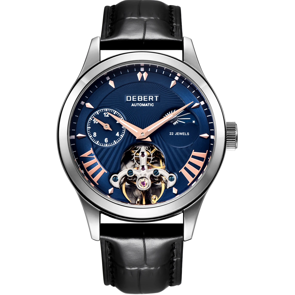 

Debert High Quality Alloy Case 41mm Moon Phase 22 Jewels 3ATM Waterproof Mens Luxury Automatic Watch Relojes-Hombr