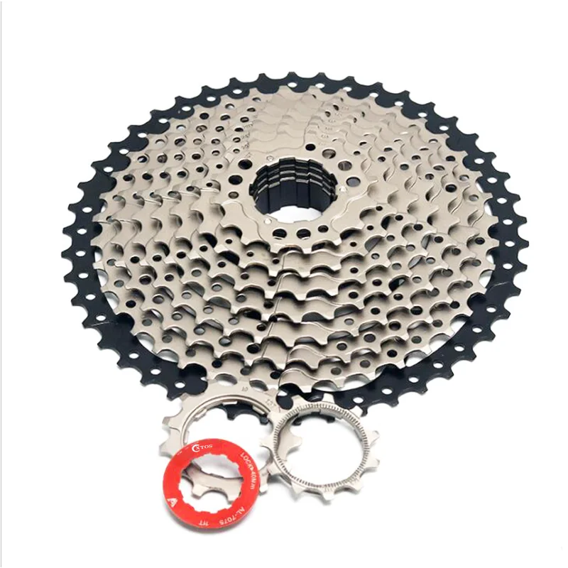 

XTOS freewheel 11 speed 11-50T sliver black Steel cassette for mountain bike parts, Silver black