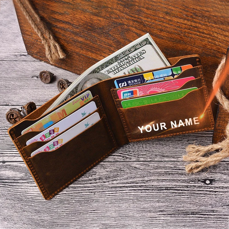 

Drop Shipping Men's Slim Short Wallet Women Genuine Cow Leather Small Credit Card Holder Mini Coin Purse Pocket