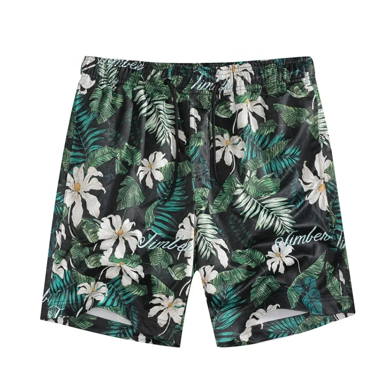 
Custom made fashionable polyester all over printed flower designer casual shorts for men beach 