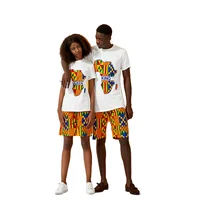 

2019 African women's Shorts Suit 2-Piece Clothing Set 100% cotton african wax prints fabric