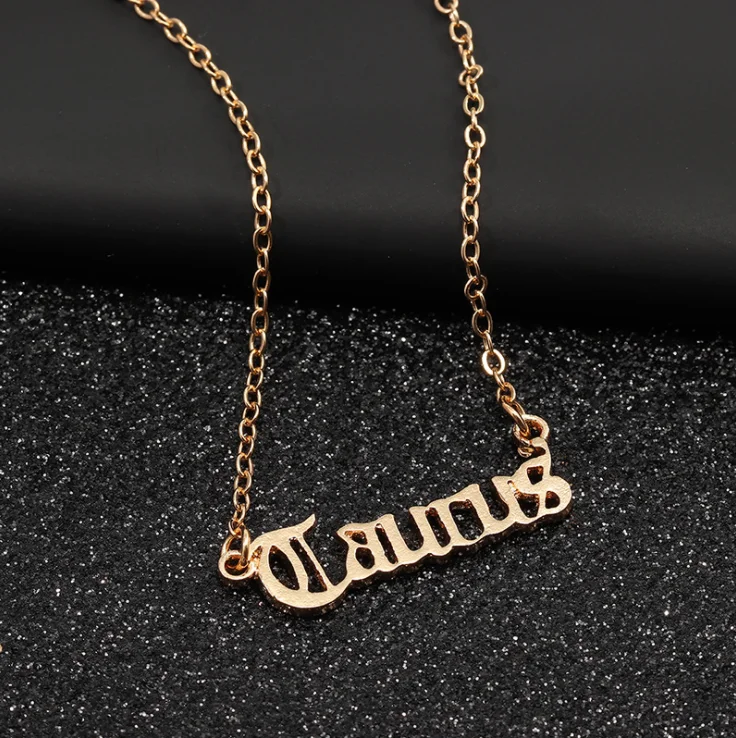 

12 Zodiac Letter Horoscope Pendants Necklace For Women Men Virgo Libra Scorpio Sagittarius Capricorn Aquarius Birthday Gift, Gold color