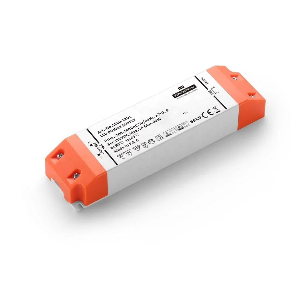 SE60-12VL (RTS) indoor 60W 24V 5A PF>0.9 high quality constant voltage LED DRIVER