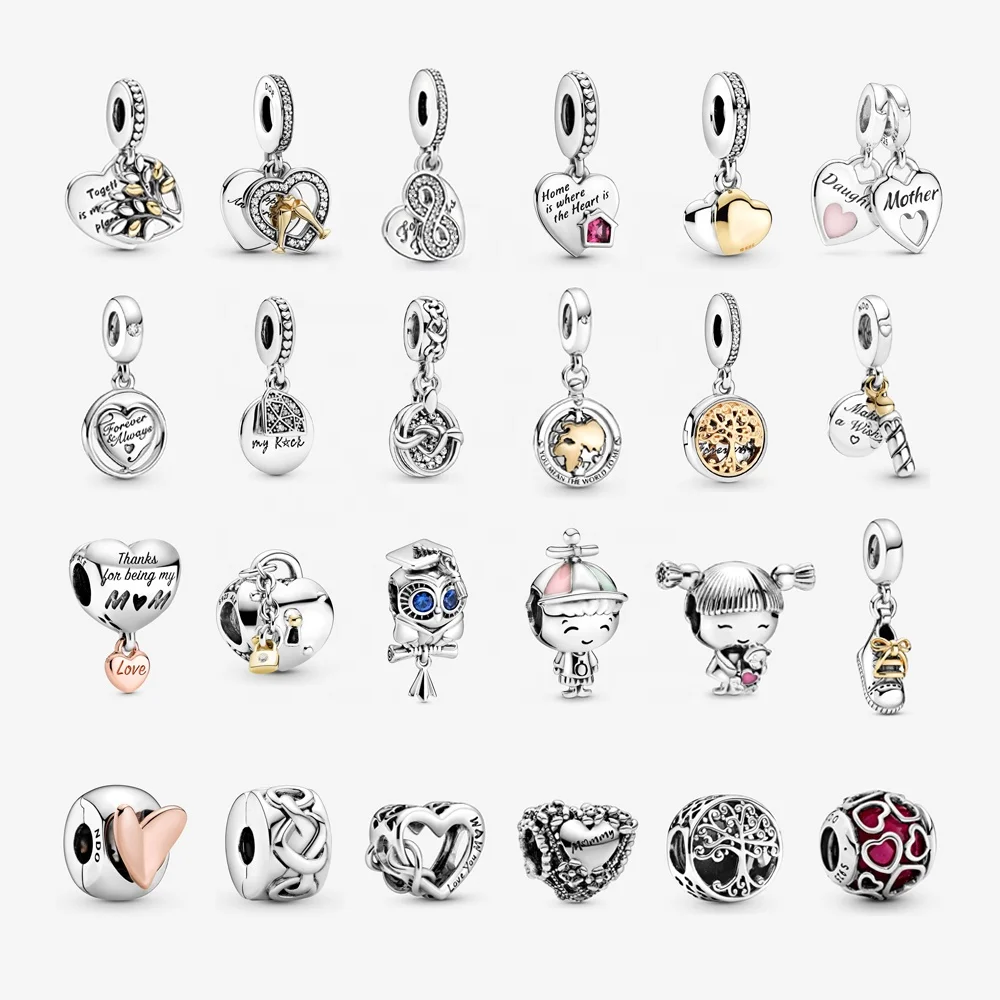 

New Arrival Fashion Heart Series 925 Sterling Silver dangle Bead Charm for