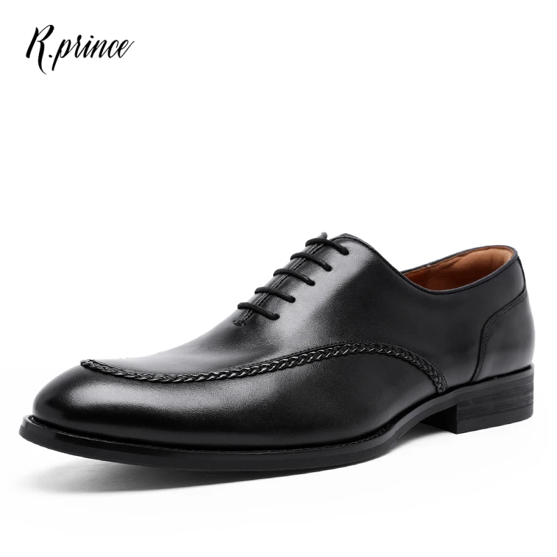 

Business Oxford Wedding Genuine Leather Elegant Men Shoes, Black/brown