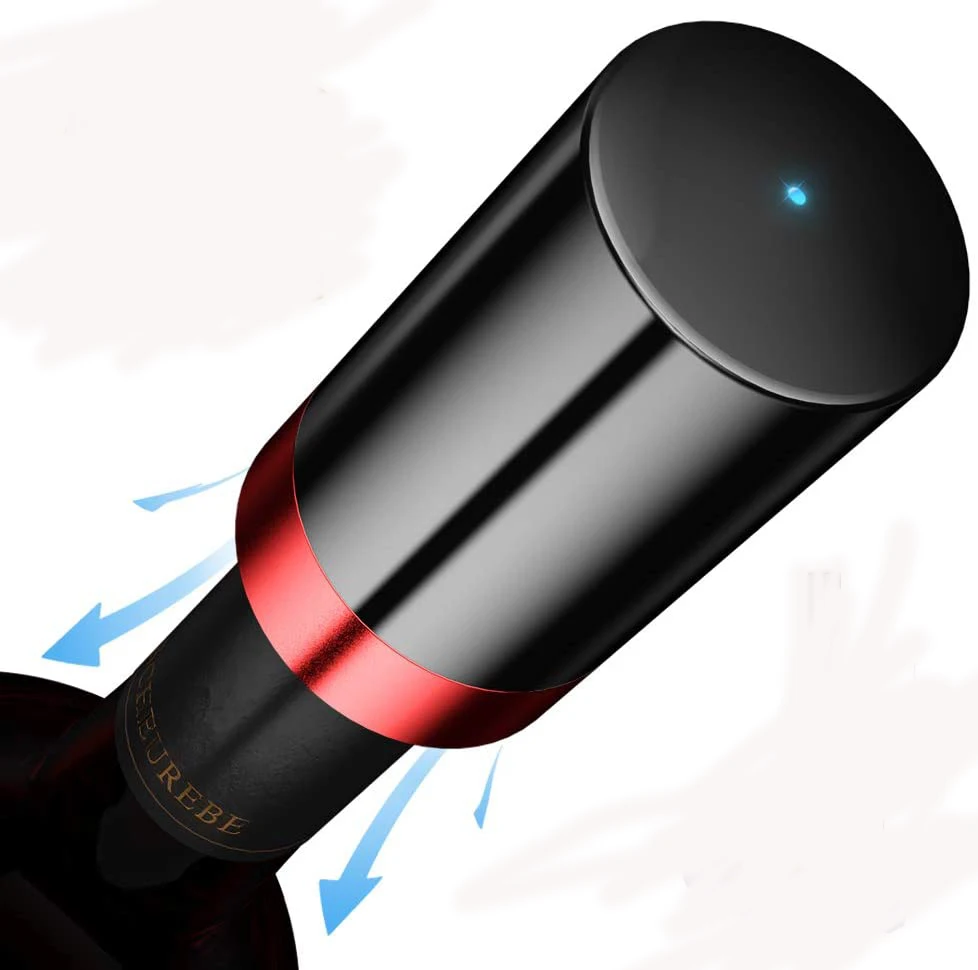 

Trending Product 2021 New Arrivals Rohs Approval Vacuum Sealed Air Pump Wine Stopper Automatic Hot Amazon Gadget, Customized