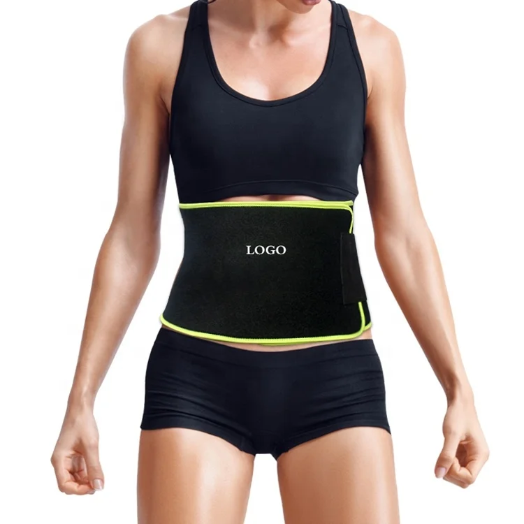 

Premium Adjustable Waist Sweat Trimmer Belt, Black, green, yellow, powder