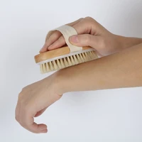 

Summer Hot Selling Wood Natural Medium Boar Nylon Bristle Body Brush For Bath