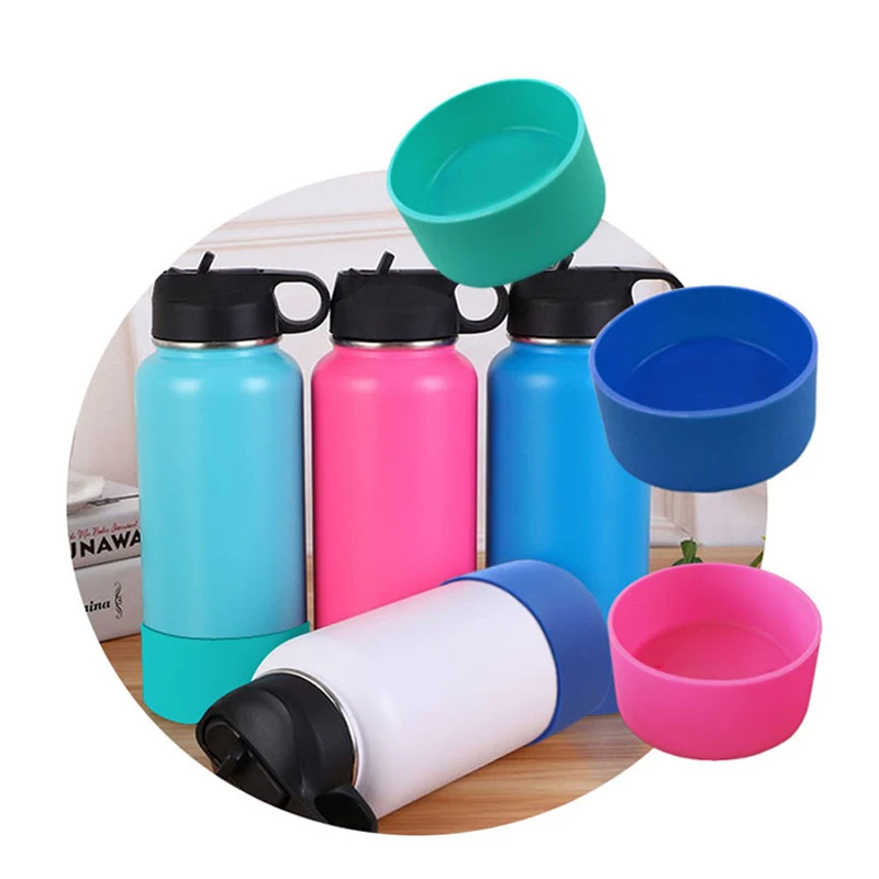 Rubber 12 24 32 Oz Water Bottle Cup Bottom Sleeve Protective Cover ...