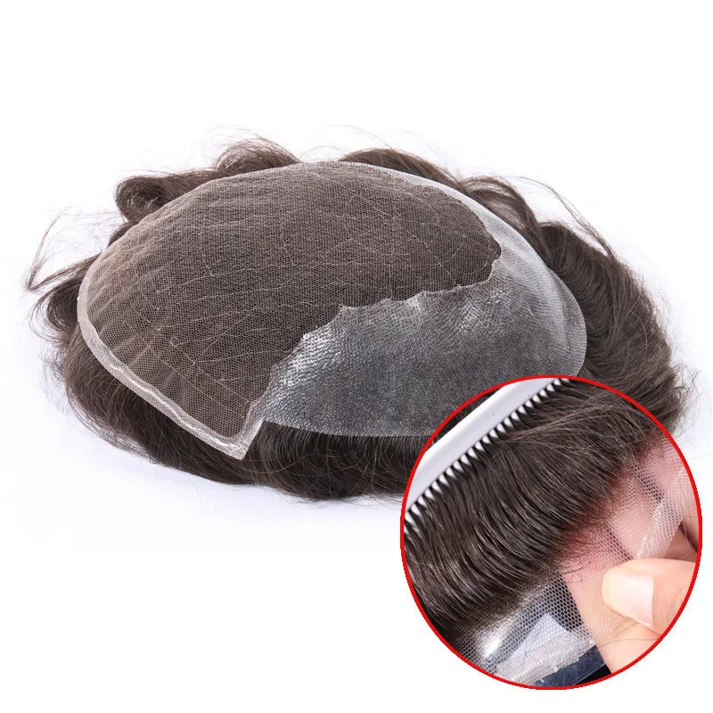 

Man United Men Wigs Extension HD Transparent Swiss Lace Front Q6 BaseHuman Hair Toupee