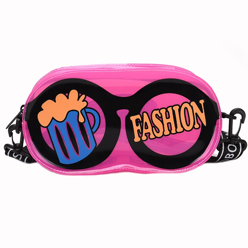 

2020 Summer Glasses Shape Transparent PVC Candy Color Phone Purse Mini CrossBody Bag For Girl, Customized