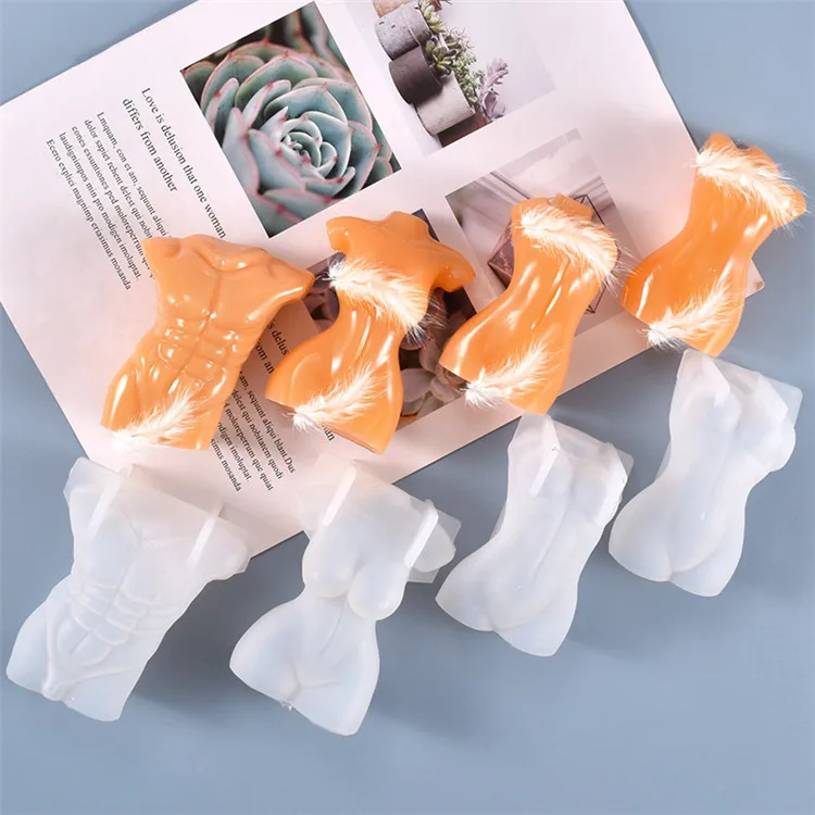 

DIY Aromatherapy candle plaster female women man body silicone mold, White