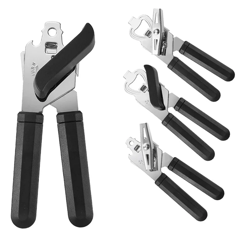 

Amazon hot selling black color stainless steel Chromium plating bottle opener with PP handle