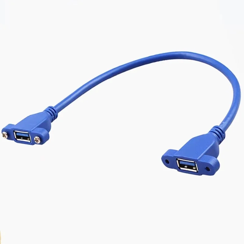 

30cm Blue color USB 3.0 A type female to USB 3.0 A female with panel mount screw cable factory