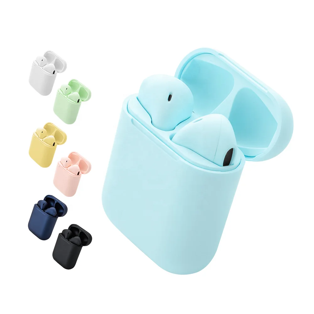 

2020 new technology i12 tws Pop-Up Wireless Earbuds Macaron Inpods i12 macarons Earbuds Blue Tooth Wireless Headphone, Colorful