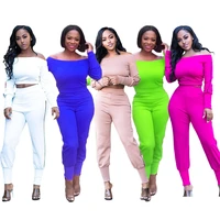 

C91103 wholesale 2019 casual long sleeve solid color sportswear set two piece women clothing sweatsuit set