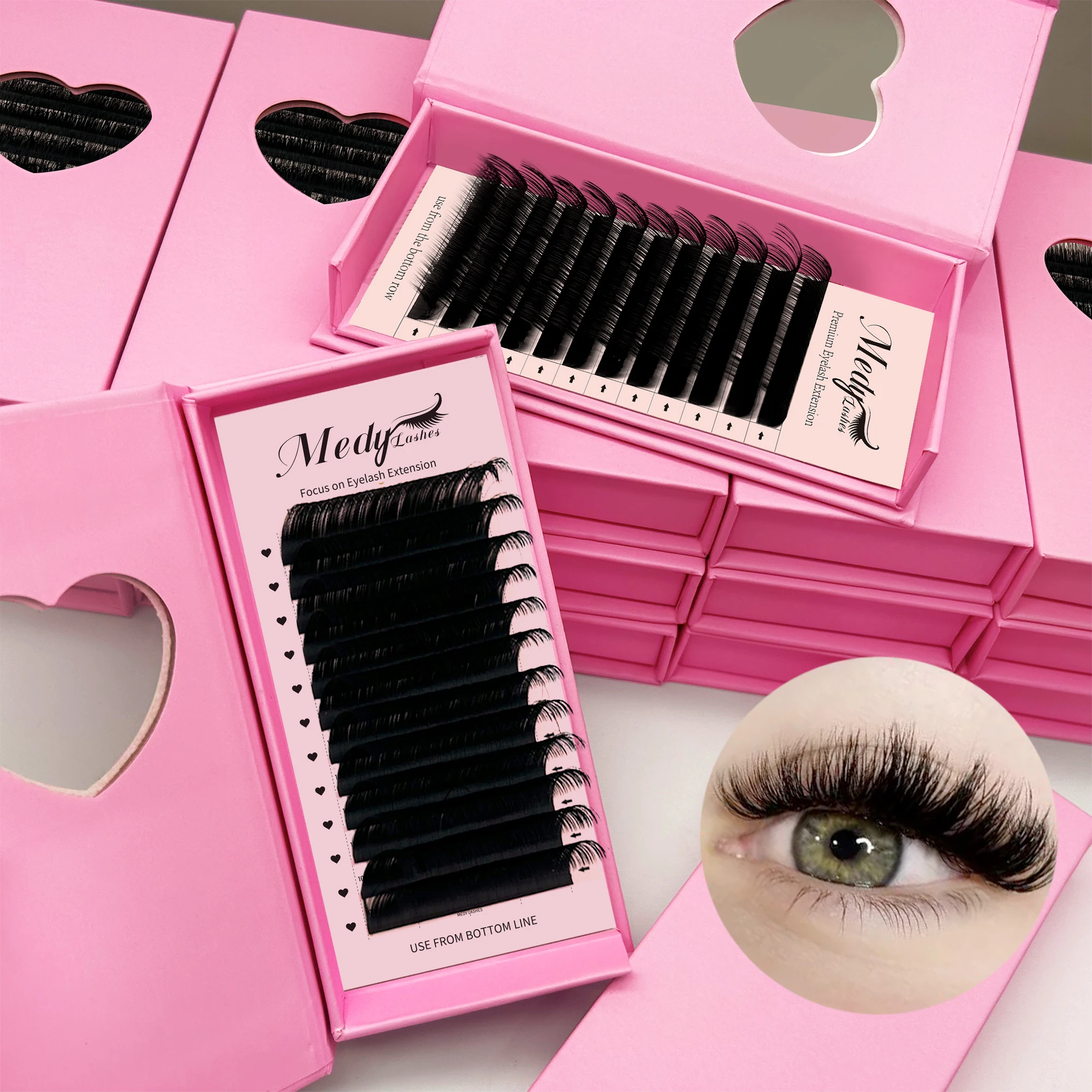 Matte Black Individual Eyelash Extensions Volume Lashes