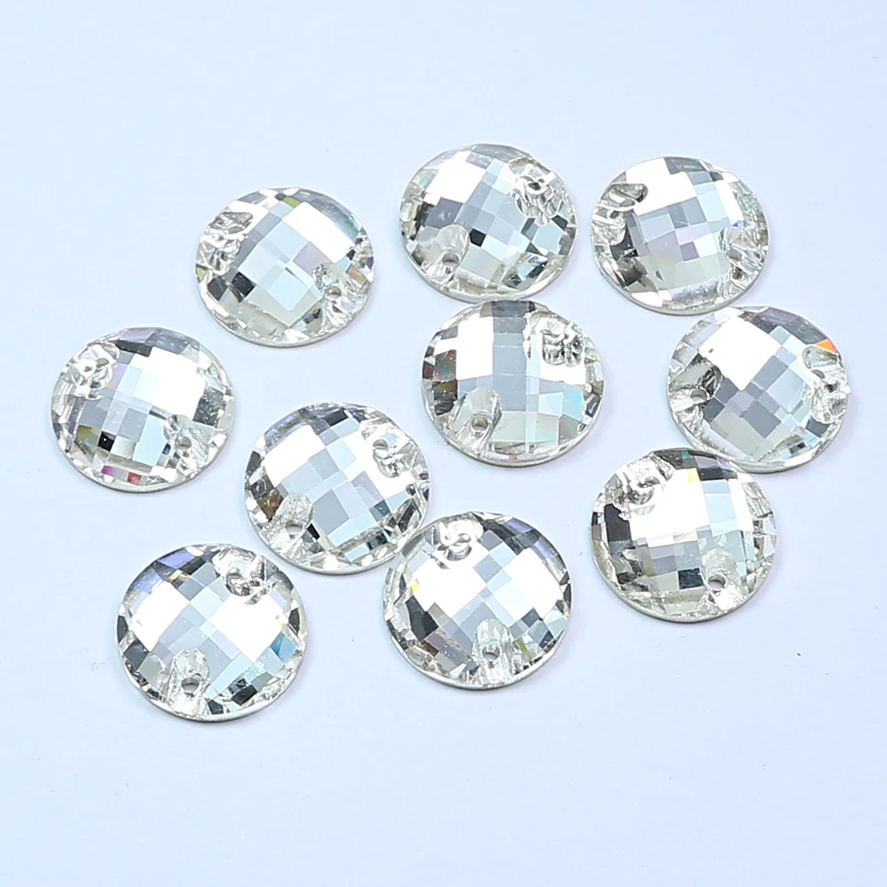 Dongzhou Flatback Glass Rhinestones Chessboard Sew on Crystal Wholesale Loose Crystal Beads for Garment Shoes Sewing Accessories