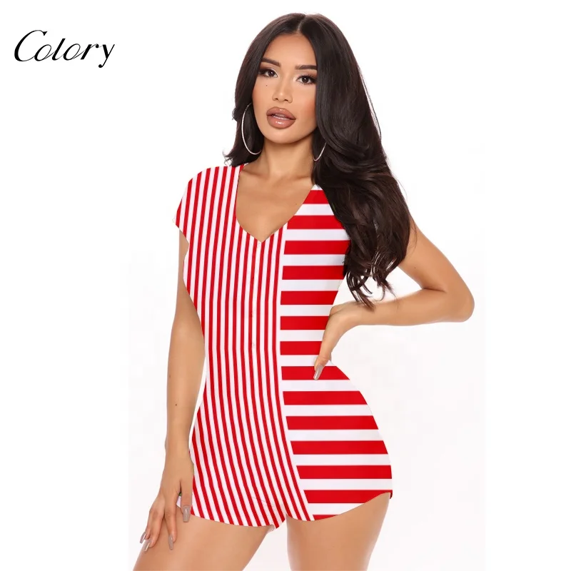 

Colory Summer Clothes Women Sexy Onesie Pajamas Custom One Piece Jumpsuit, Picture shows