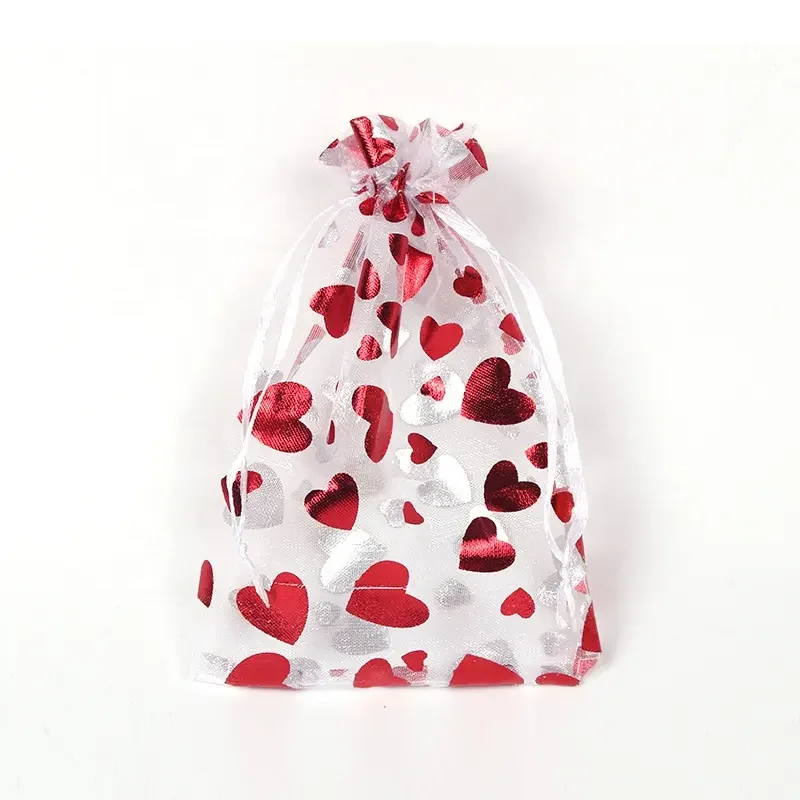 

Nice Quality 10*15Cm Customized Printing Cheap Organza Colorful Organza Bag Gift Drawstring Pouch For Gift Storage