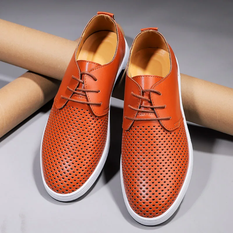 

Size 48 Hollow out Breathable holes Men Flat Walking Comfortable Casual Shoes