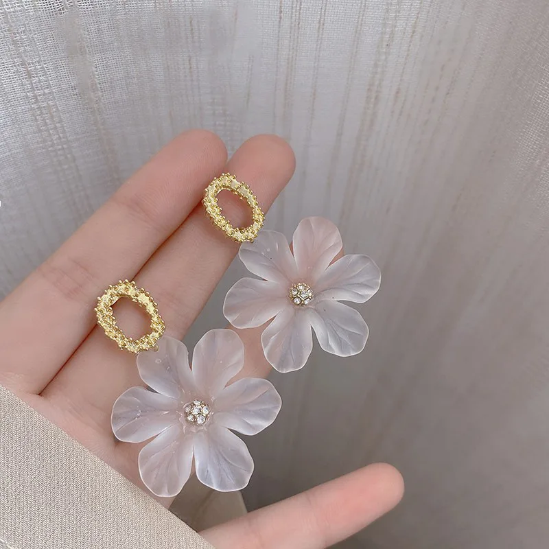 

TongLing earring 2022 trendy ins acrylic love heart flower stud earring