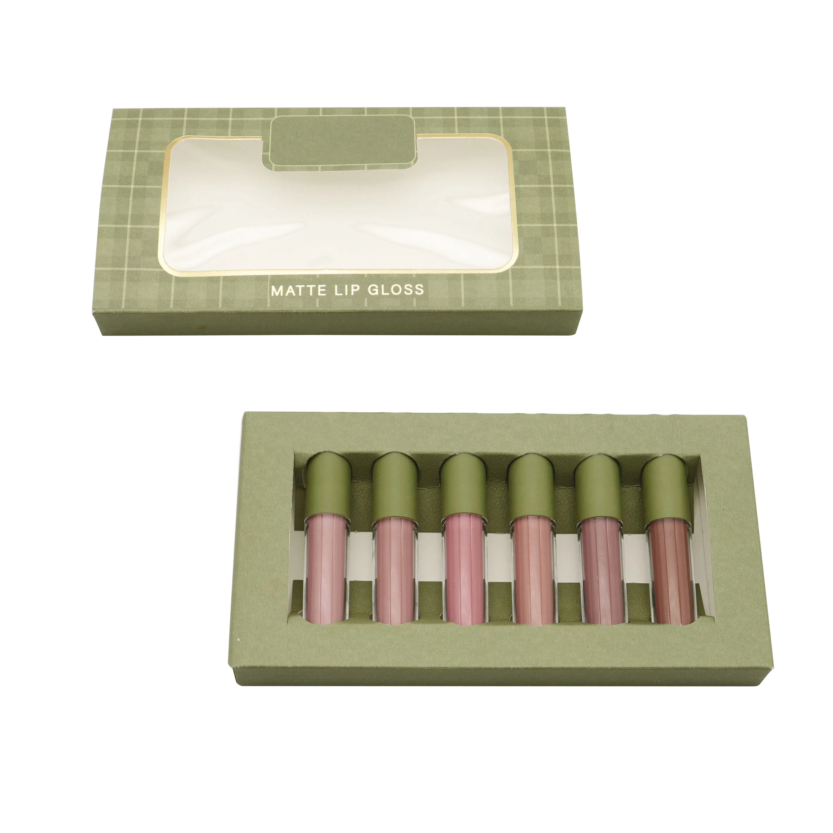 

Custom Logo Luxury Beauty Lip Gloss Set Nude Colors Liquid Lipstick Gift Box