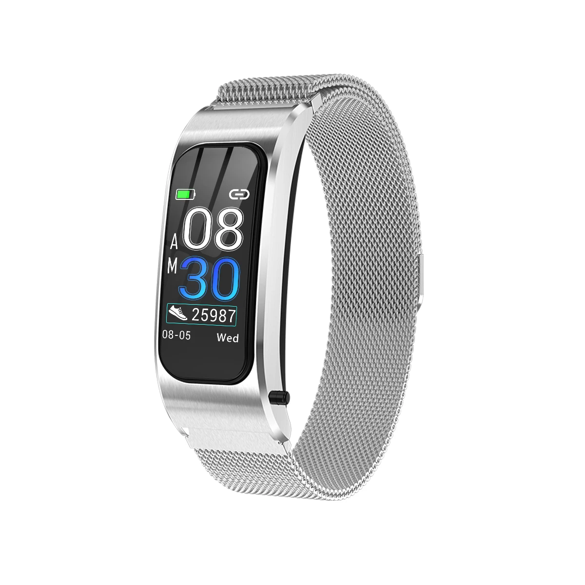 

Stainless Steel Smart Watch With Wireless Earphone Bracelet Hand Watch Pedometer ,Sports Wristband for Iphone ,Xiaomi